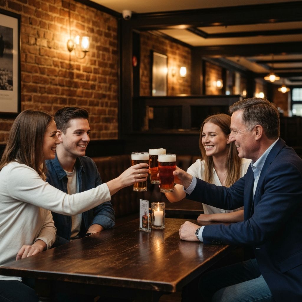 Father and family celebrating Father's Day at a pub