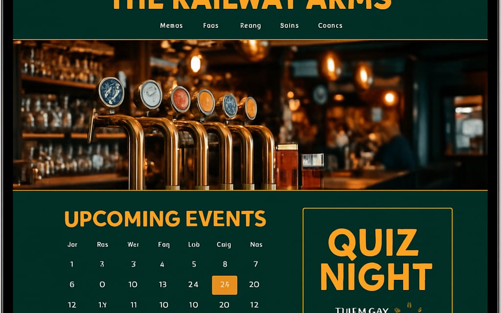 The Railway Arms pub website design example — a urban community pub