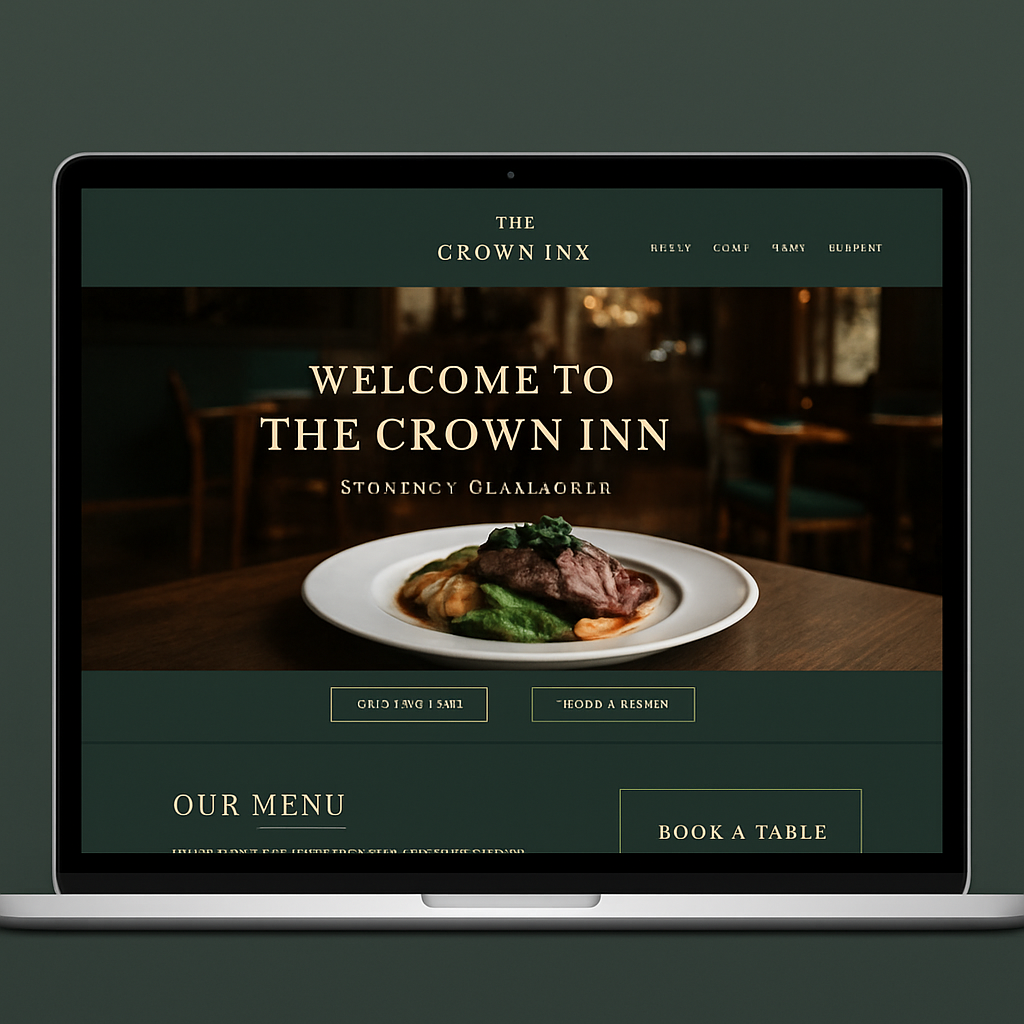 The Crown Inn pub website design example — a gastropub & dining